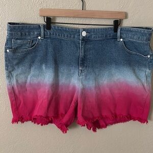 Lane Bryant Signature Fit Denim Boyfriend Midi Short Plus Size Patriotic Size 20